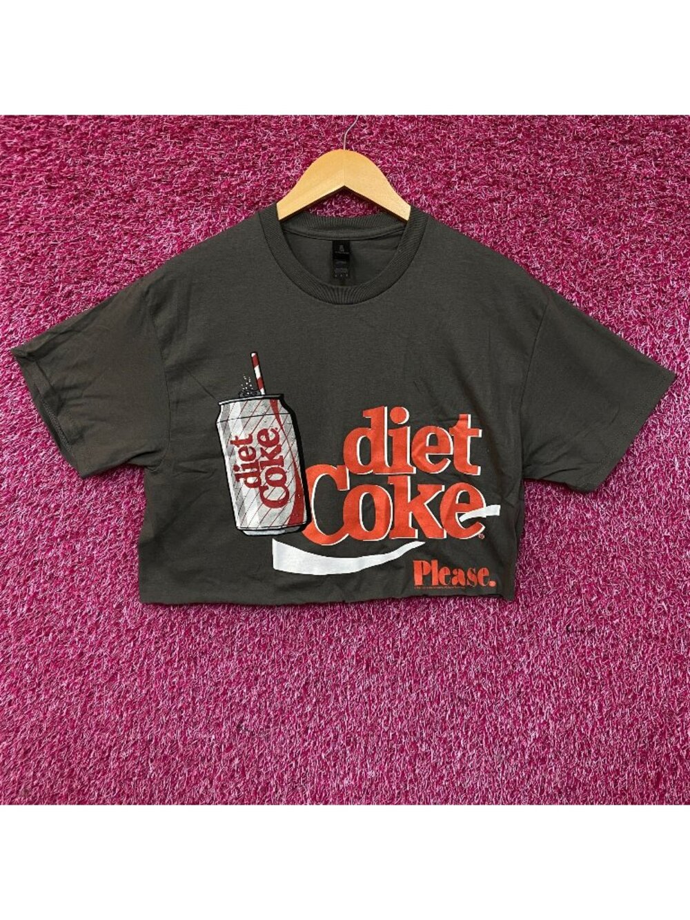 Coca-Cola Diet Coke Please Graphic Crop T-Shirt Medium